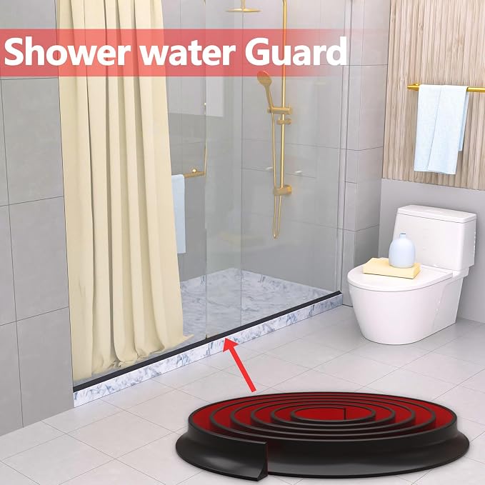 New Collapsible Shower Threshold Water Dam, Self Adhesive Silicone Waterproof - Image 7