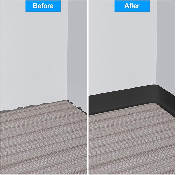 Duzzy Flexible Baseboard Molding Trim, 5 Inch x 40 Feet Peel and Stick Rubber - Image 3