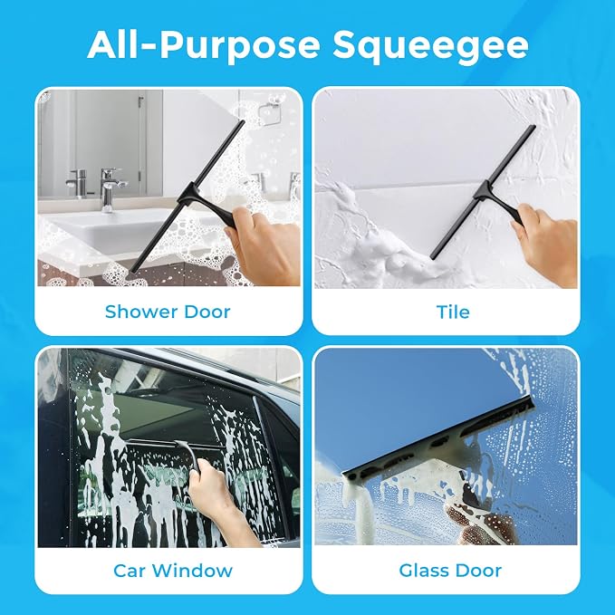 Quntis 10-Inch Matte Black Shower Squeegee - Image 5