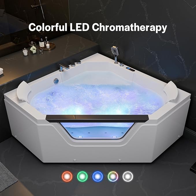 Empava PRO Series 59" Corner Whirlpool Tub - Image 3