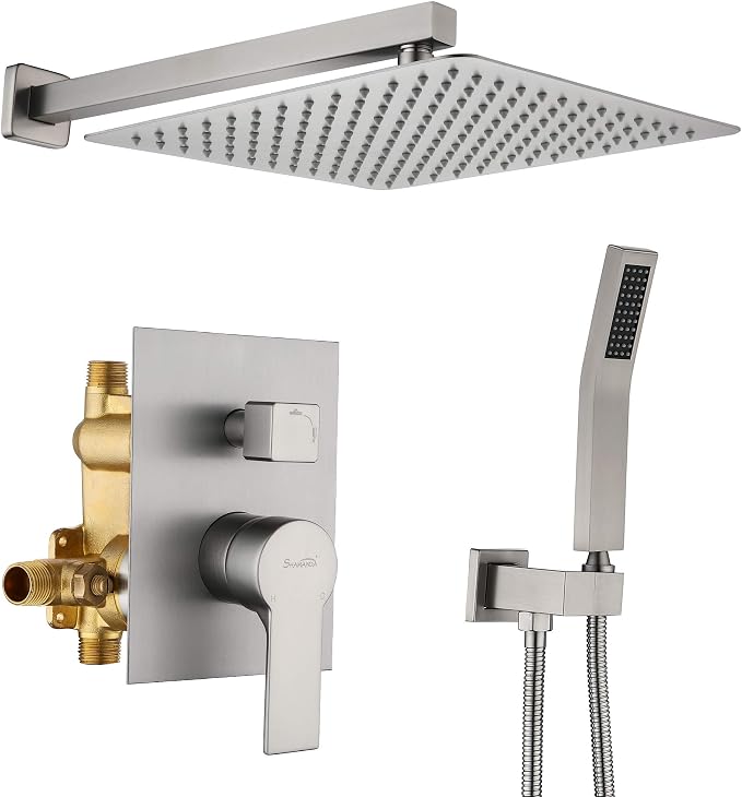 SHAMANDA Bathroom Rain Shower System, 12 Inch Luxuly Shower Head and Handheld by SHAMANDA
