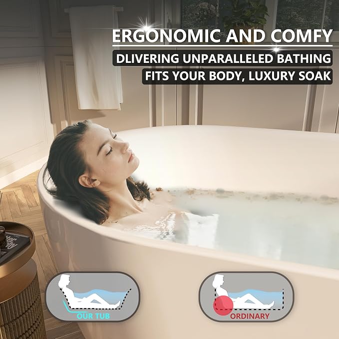 67" Acrylic Freestanding Bathtub, Contemporary Freestanding Tub - Image 2