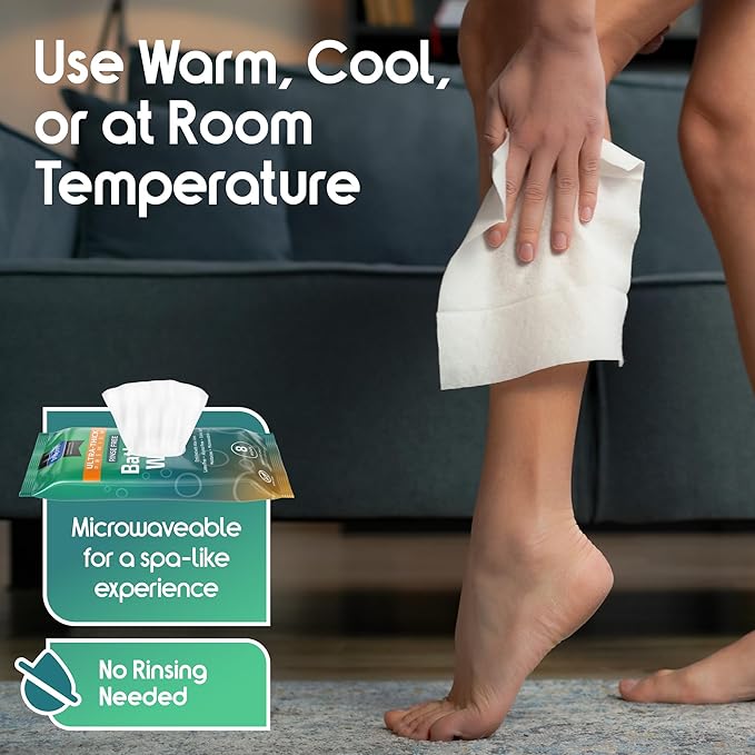 Inspire Ultra Thick Rinse Free Body Wipes, Bathing Wipes, Rinse Free Wet Wipes - Image 2