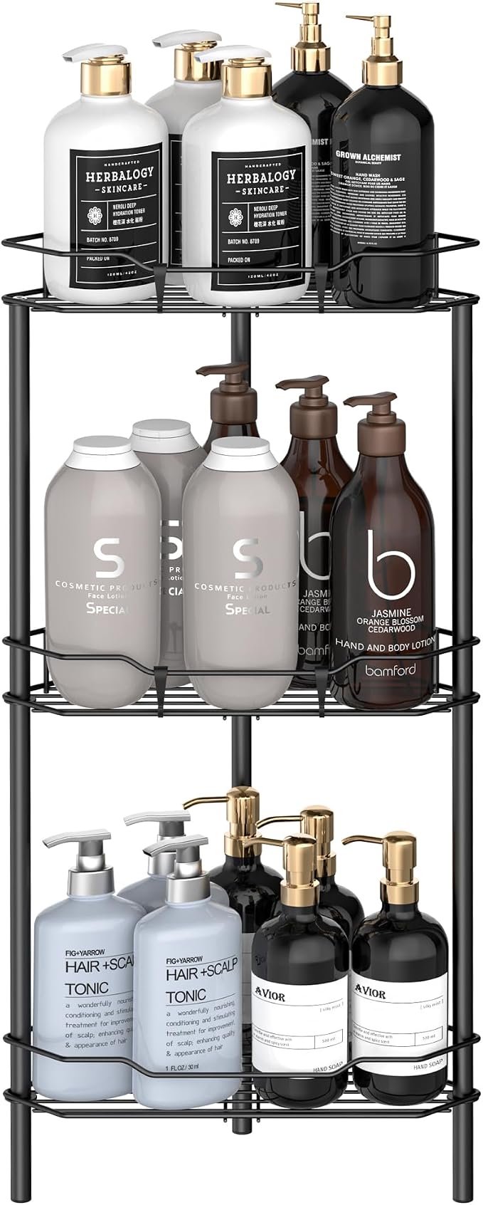 3 Tier Floor Standing Corner Shower Caddy Organizer Shelf by HuggieGems