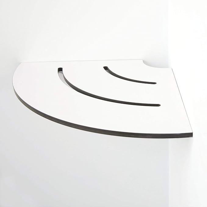 Seachrome Contour Corner Shower Seat, Solid White Phenolic - Image 3