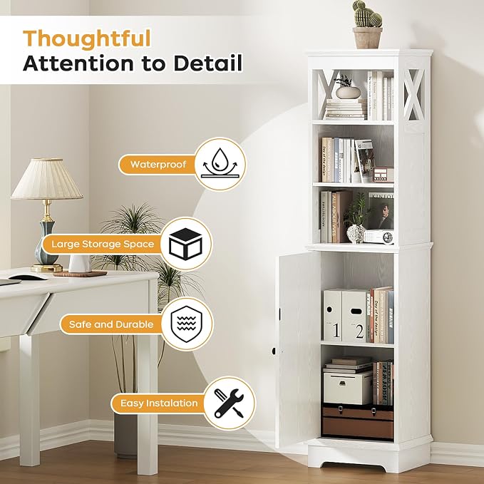 Narrow Bathroom Storage Cabinet - Image 5
