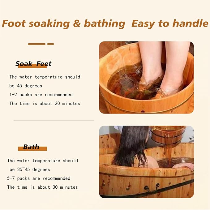 30 Pack Herbal Foot Soak Bags -Natural Ginger Mugwort Foot Detox Soak, Body - Image 3