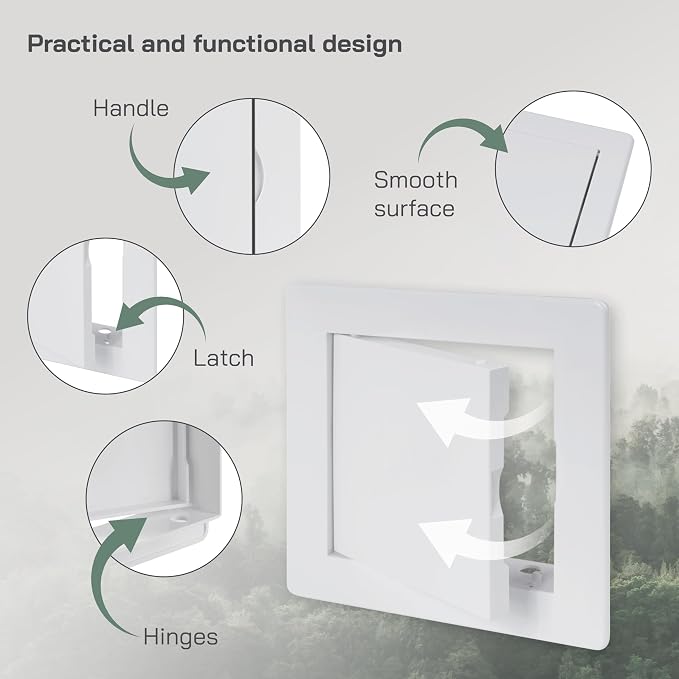 Vent Systems 4 x 4 Inch White ABS Plastic Access Panel - Image 3