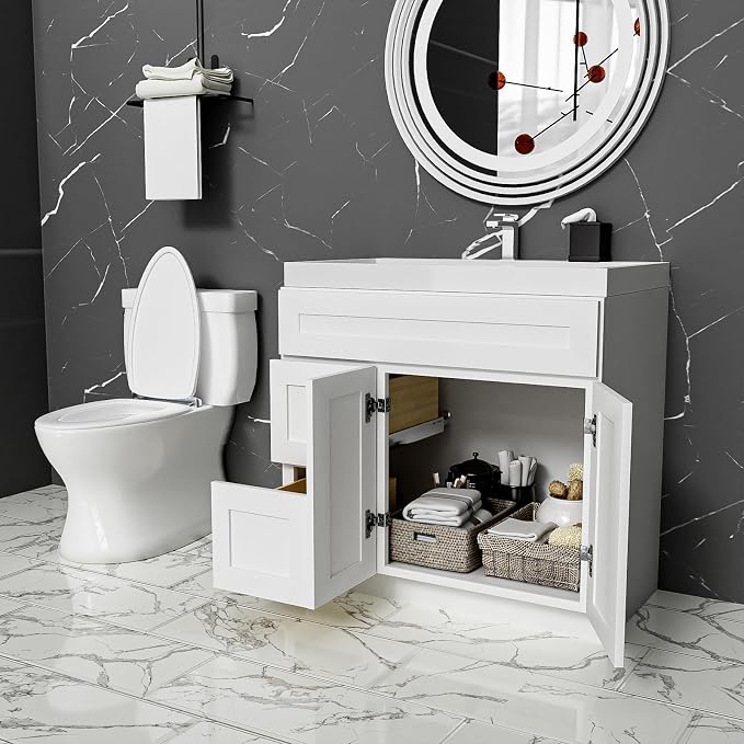 KitchenMan Bathroom Vanity 36 Inch Unassembled Sink Cabinet - Image 2
