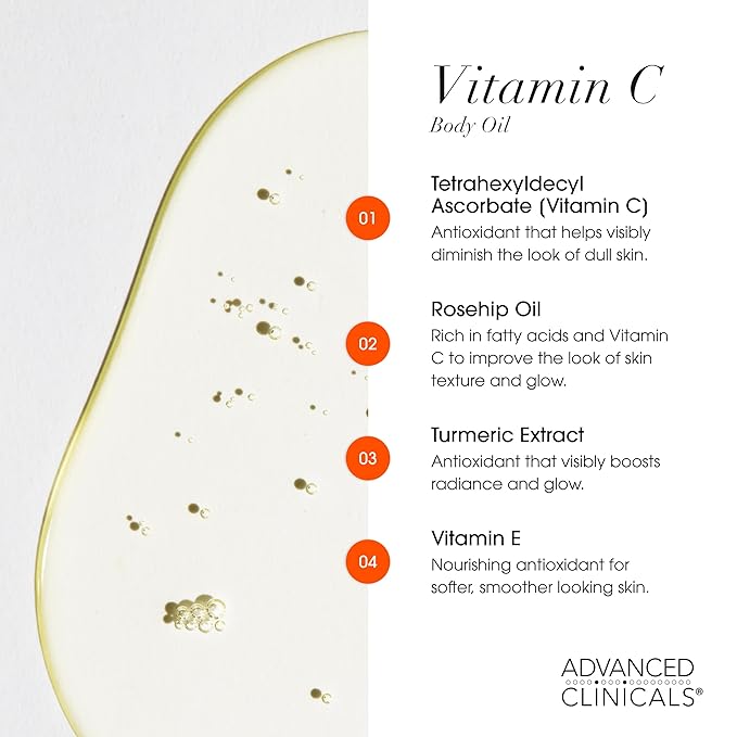 Advanced Clinicals Vitamin C Brightening Body Oil - Image 3