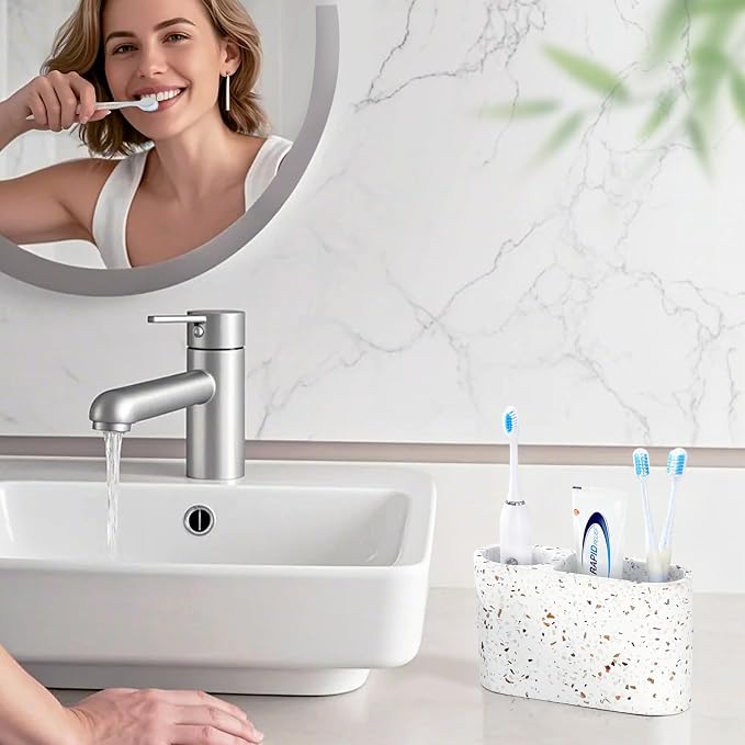 Luxspire Toothbrush Holder, 2 Slots Toothbrush and Toothpaste Holdersfor - Image 7
