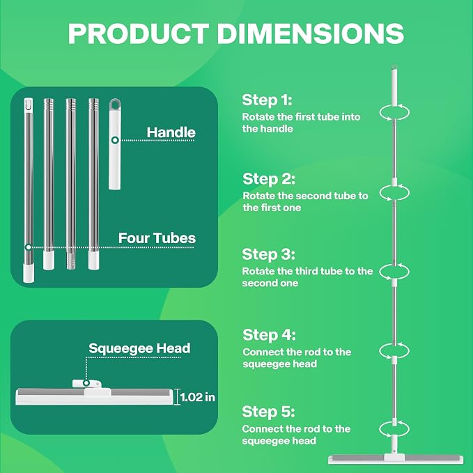 Floor Squeegee with 180° Rotating Head, Squeegee - Image 8