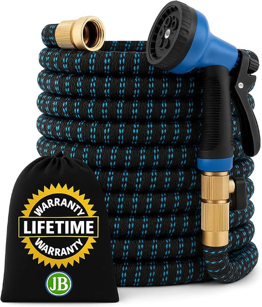J&B XpandaHose 100ft Expandable Garden Hose – Ultra-Strong 3750D, 4-Layer Latex by J%26B