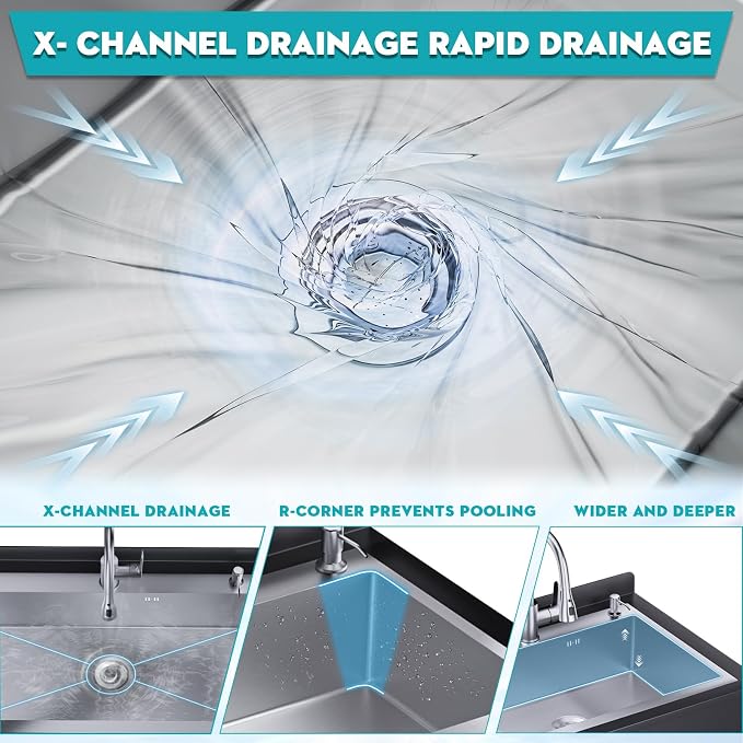 25.6inch Stainless Steel Freestanding Utility Sink - Image 8