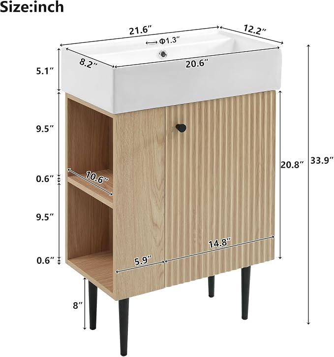 Merax 20 Inch Bathroom Vanity - Image 2