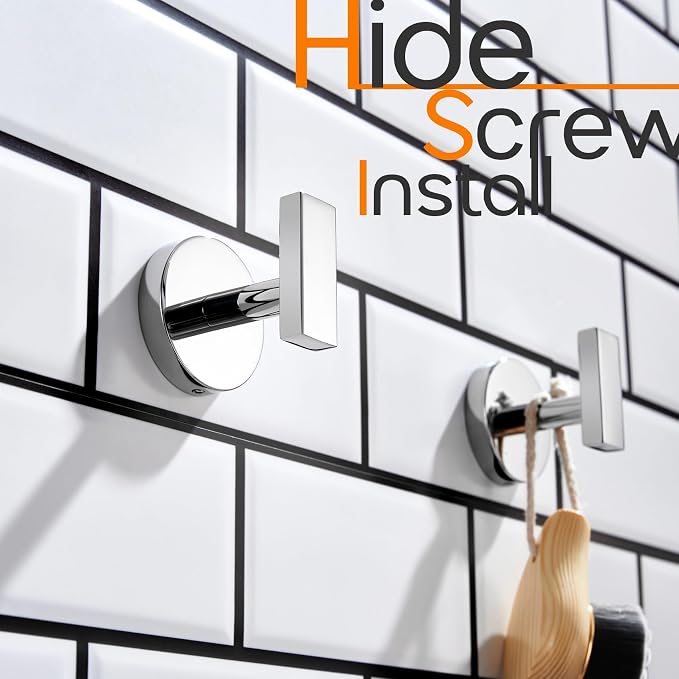 Robe Hook Polished Chrome Bath Towel Hooks Stainless Steel Wall Hooks - Image 8