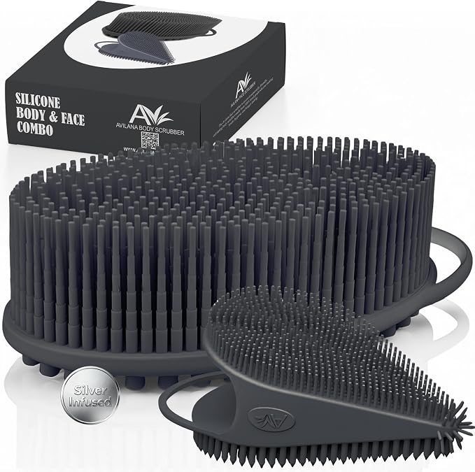 Silver Infused Body Face Scrubber Set by Avilana