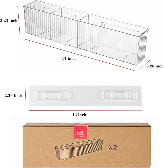 2 Pack Bathroom Makeup Organizer Wall Mount Clear Bathroom Organizers and - Image 2
