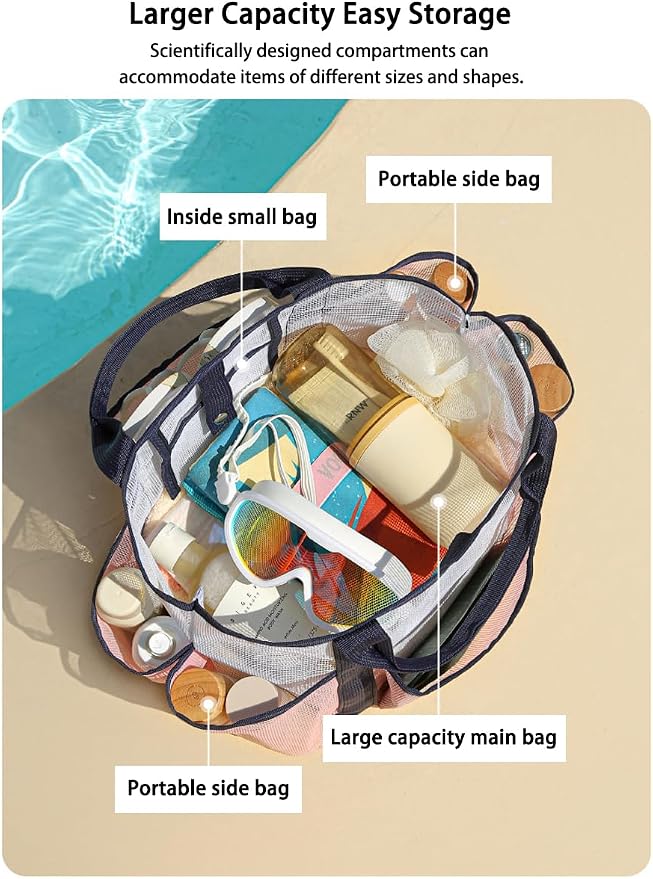 NAJIAKA Mesh Shower Caddy Bag Portable, Travel Toiletry, Organizer - Image 5