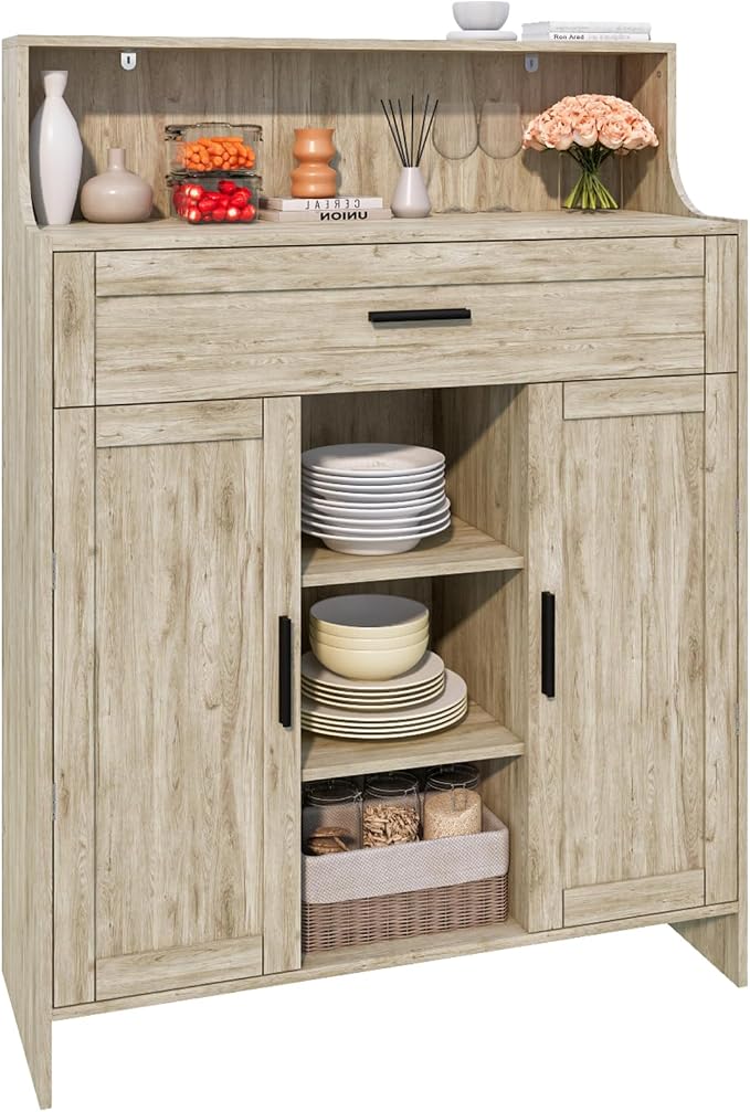Storage Cabinet with Doors and Drawers, Kitchen Storage Cabinet with 1 Large by Viaozutis