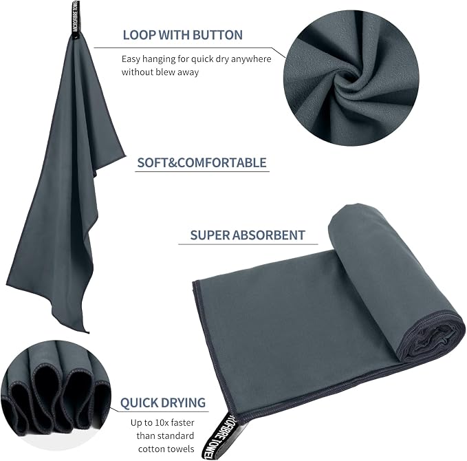 Microfiber Travel Towel, Soft Lightweight Quick Dry Towel, Super Absorbent - Image 5