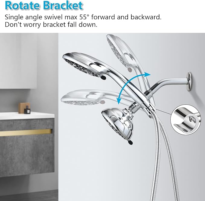 PDPBath Solid Brass Shower Arm 3 Way Shower Diverter Valve - Image 5