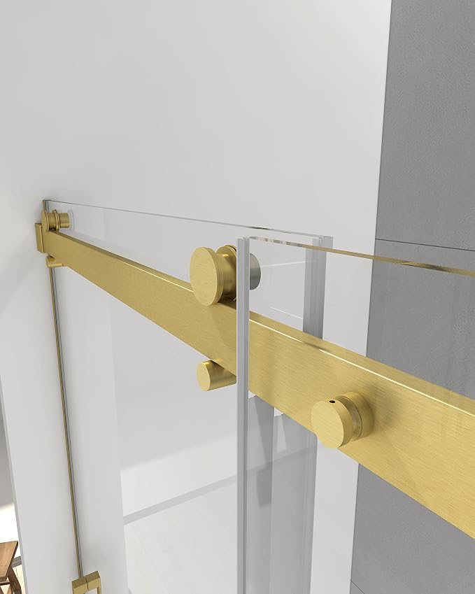 Sunrosa Semi-Frameless Tub Shower Door, 59-2/8"W 60" H Single Sliding Door - Image 3