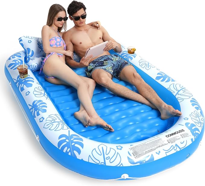 Inflatable Tanning Pool Lounger Float by COMMOUDS