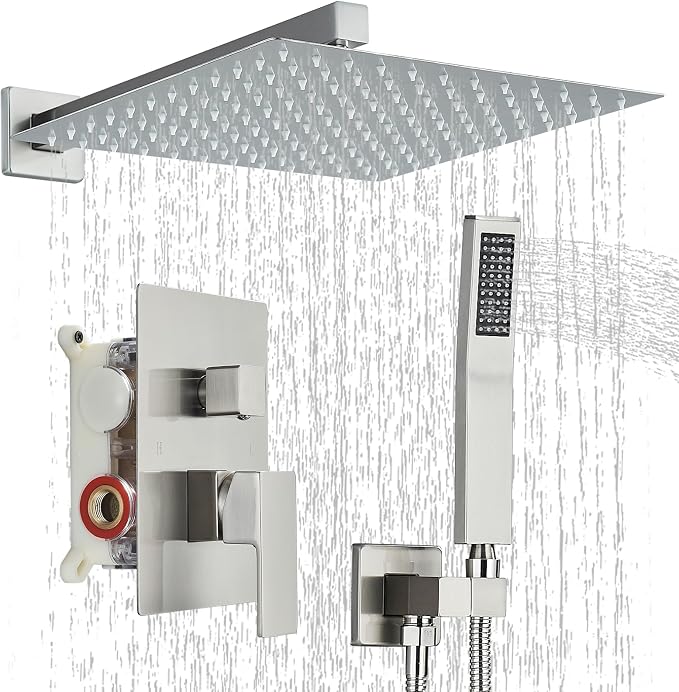 Shower Faucet Set Brushed Nickel Shower System by ACKWAVE