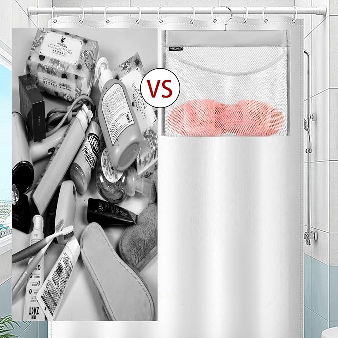 Mesh Shower Organizer Hanging Caddy Quick Dry Bathroom Storage - Image 3