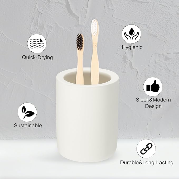 Toothbrush Holder, Diatomite Bathroom Organizer, Toothbrush & Toothpaste Holder - Image 3