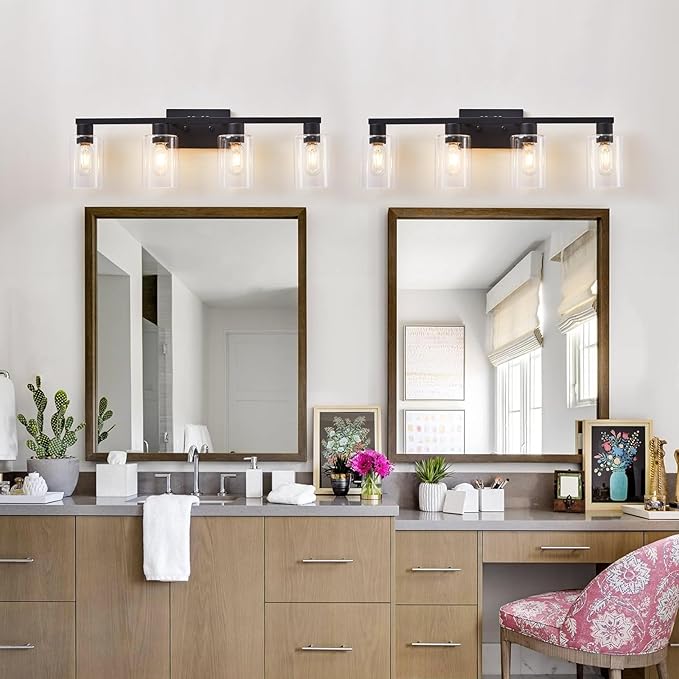 4 Light Bathroom Vanity Light Fixtures, Bathroom Lighting Fixtures Over Mirror - Image 3
