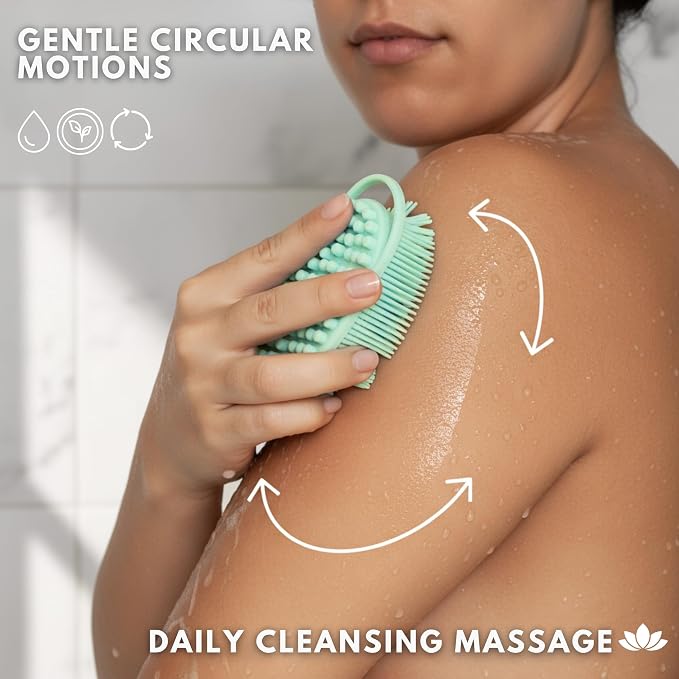 Silver Infused Silicone Body Scrubber Shower - Image 2