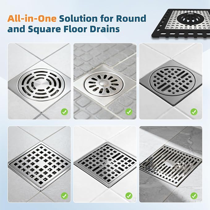 Hibbent 2 Pack Upgraded Shower Drain Hair Catcher, Shower Drain Cover - Image 8