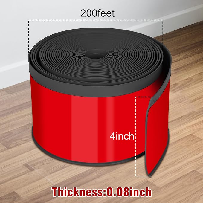 Vinyl Baseboard Molding Trim 4 Inch x 200 Feet Peel and Stick Baseboard Trim - Image 2