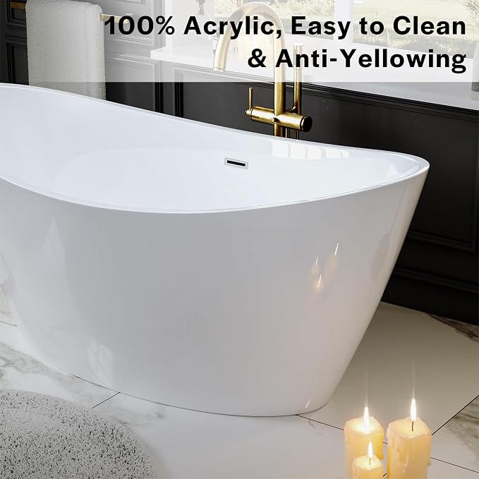 Empava Freestanding Bathtub, Acrylic Soaking Tub - Image 5