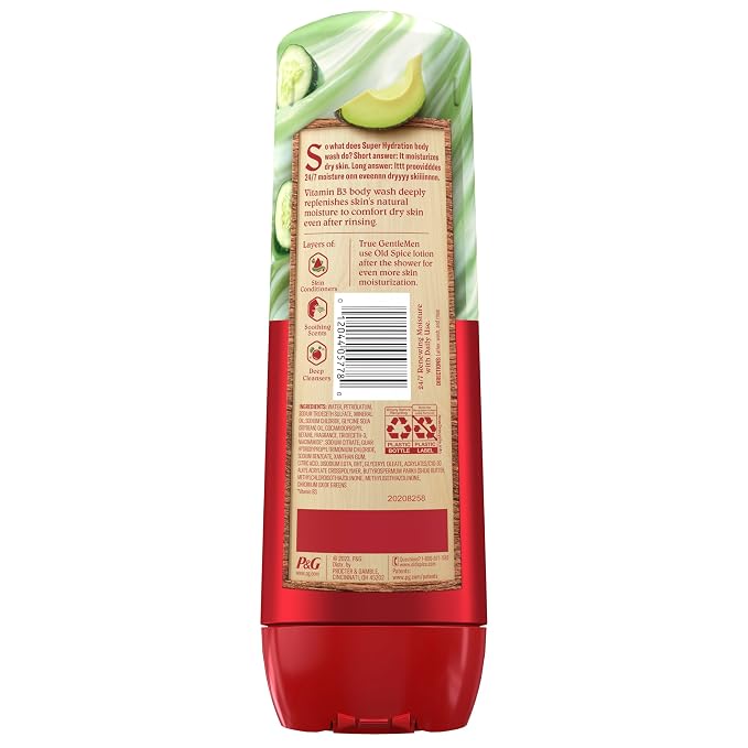 Old Spice Super Hydration Body Wash GentleMan’s Blend, Cucumber + Avocado Oil - Image 8