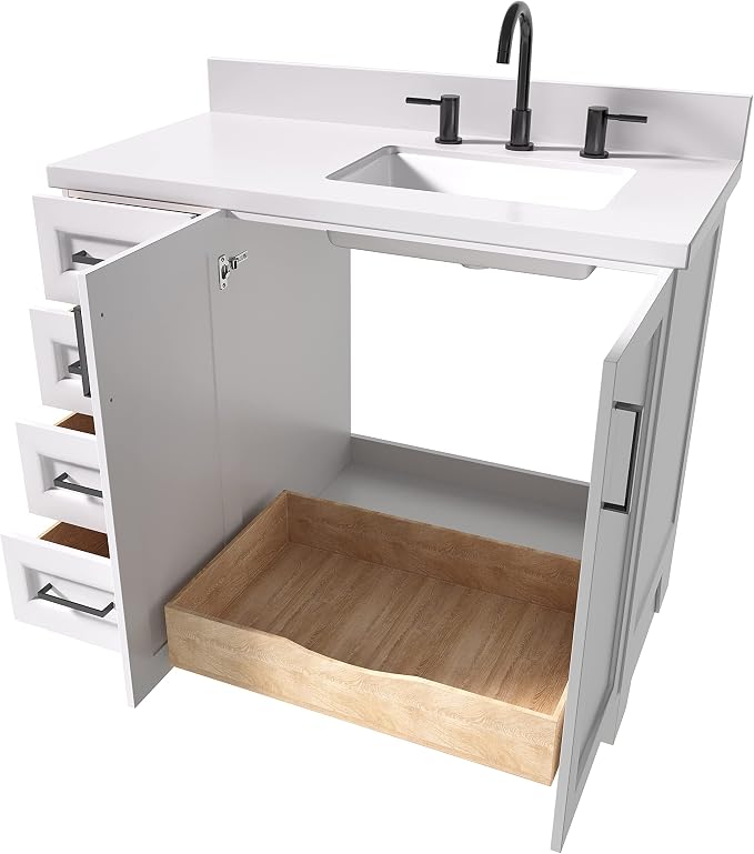 ARIEL 43" White Bathroom Vanity - Image 8