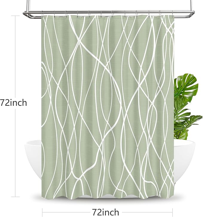 Tititex Morden 140gms Faux Linen Fabric Bath Shower Curtain Set Textured Fabric - Image 8