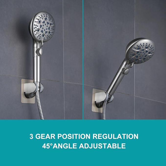 Shower Head Holder Strong Adhesive No Drilling Wall Mount Adjustable Handheld - Image 6