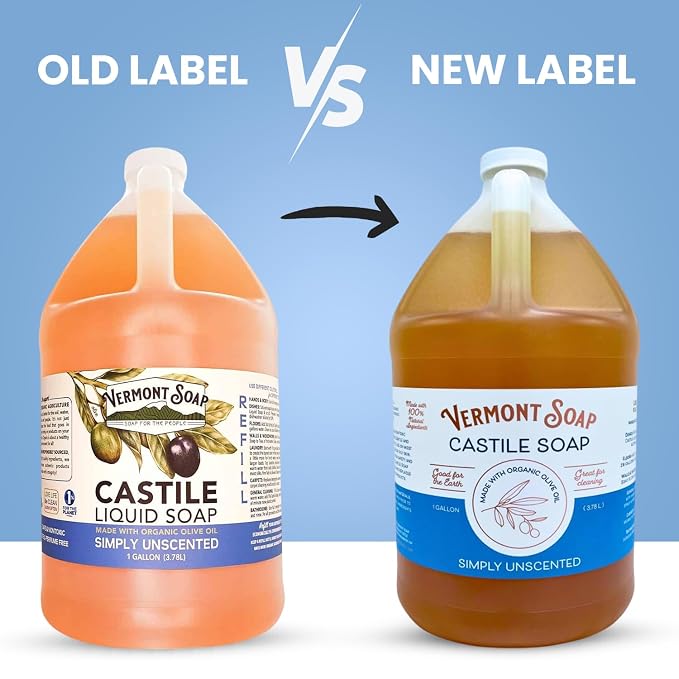 Vermont Castile Soap Unscented, Gentle Liquid Soap - Image 2