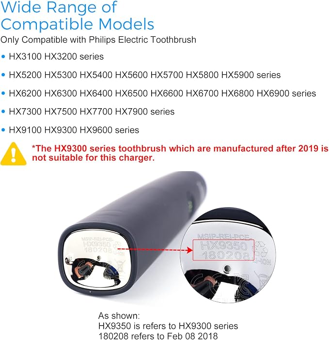 Charger Base Compatible with Philips Sonicare Electric Toothbrush HX5100/C - Image 4