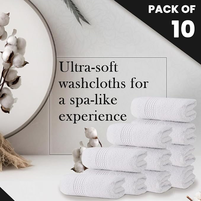 HALLEY Turkish Cotton Towels Washcloths Super Soft Highly Absorbent 100% Cotton - Image 4