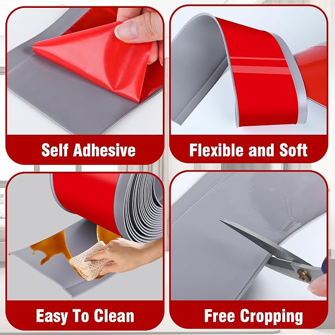 Vinyl Baseboard Molding Trim 6 Inch x 20 Feet Peel and Stick Baseboard Trim - Image 3