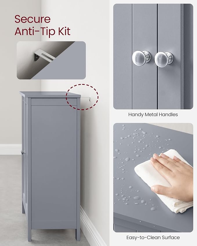 VASAGLE Floor Storage Cabinet, Freestanding Storage Unit - Image 5