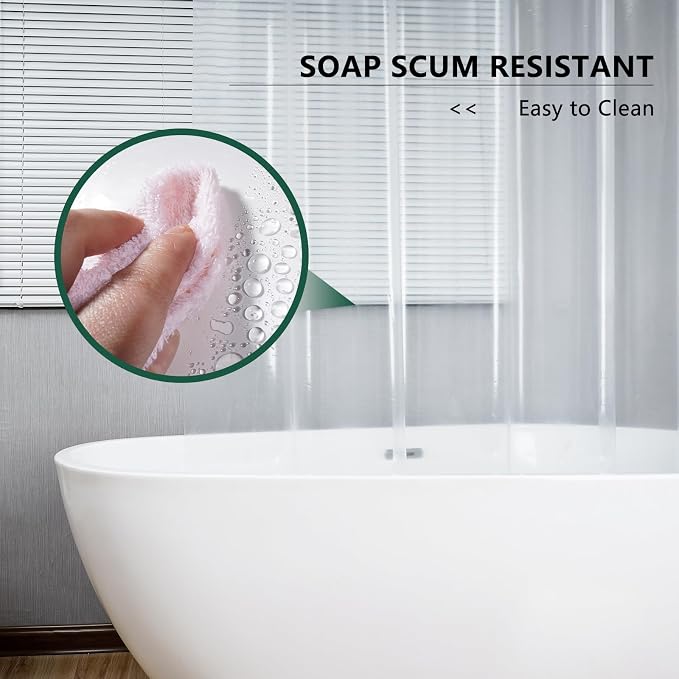 AooHome Thin Clear Shower Curtain Liner, Premium Light Weight EVA 4G Plastic - Image 7