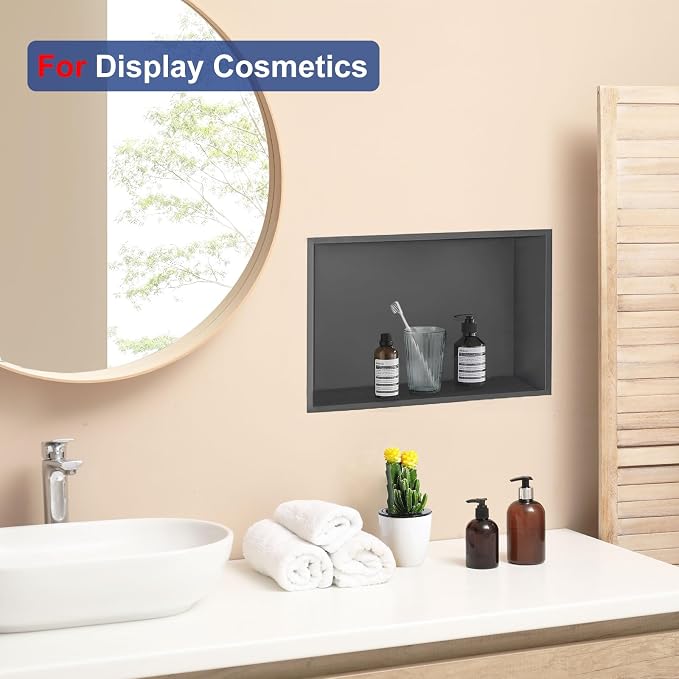 Shower Niche, 12 * 24 Stainless Steel Elegant Bathroom Niche, No Tile Needed - Image 5