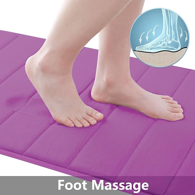 Buganda Memory Foam Bath Mat, Ultra Soft and Non-Slip Bathroom Rugs, Water - Image 2