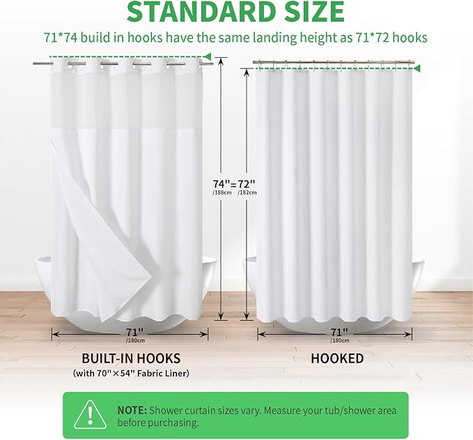 No Hooks Needed Linen Textured Shower Curtain - Image 6