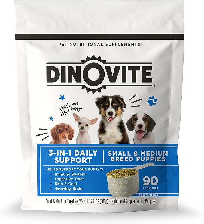 Dinovite 3 in 1 Probiotic for Puppies, Skin & Coat, Digestive Health & Joint by Dinovite